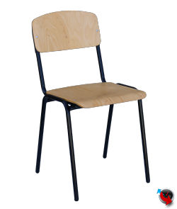 Holz Stapelstuhl Buche Sitz und Rückenlehne - Gestell schwarz- ca. 20 mm Durchmesser rund - Sofort lieferbar zu Spitzenpreisen !!!