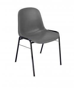 Artikel Nr. 230050 - Kunststoff Stapelstuhl - Sitz-und Rückenlehne Anthrazit-  Gestell schwarz - Top Stuhl - stapelbar- sofort lieferbar - GS Zertifiziert vom TÜV Rheinland- Preisstar !!!